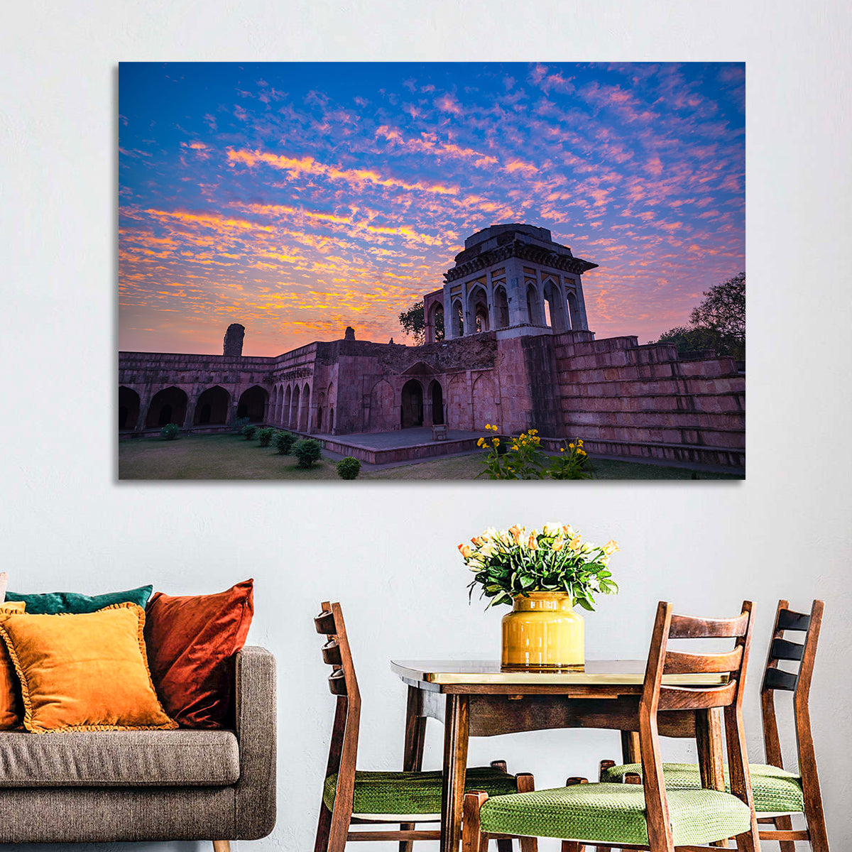 Ashrafi Mahal Sunset Wall Art in a room, landscape