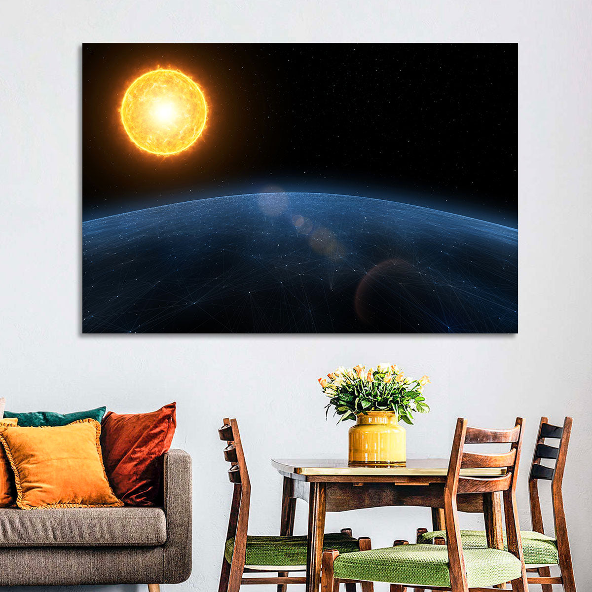Alien Planet and Sun Wall Art