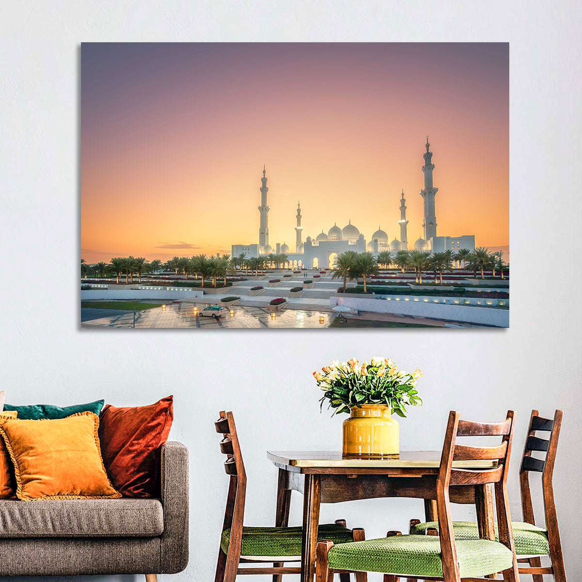 Sheikh Zayed Grand Mosque at Sunset Wall Art