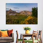 Badlands Golden Hour Meadow Wall Art