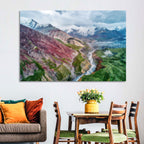 Mount Lenin Glacial Valley Wall Art