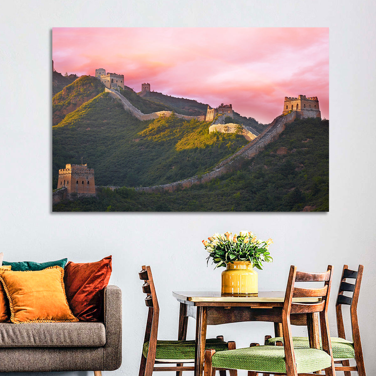 Great Golden Hour Watchtowers Wall Art in a room, landscape