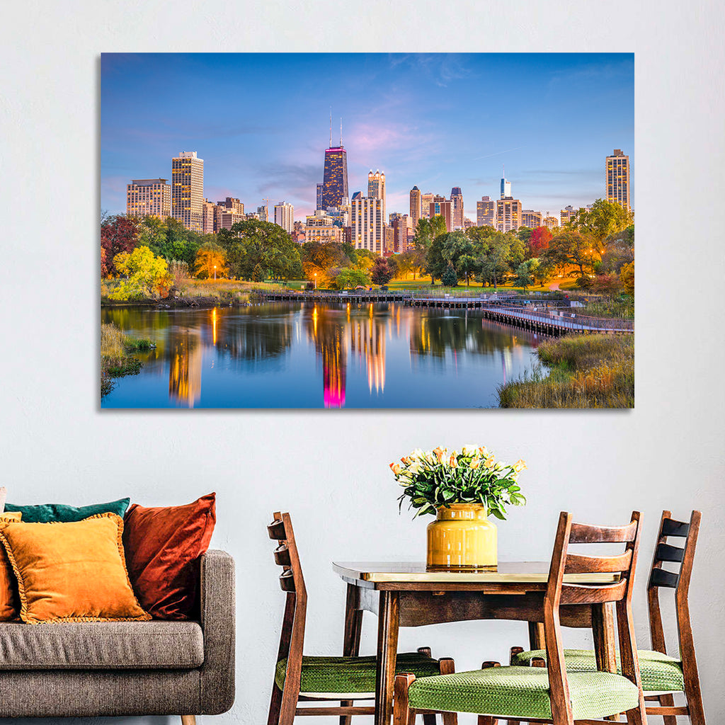 Chicago Skyline at Twilight Wall Art