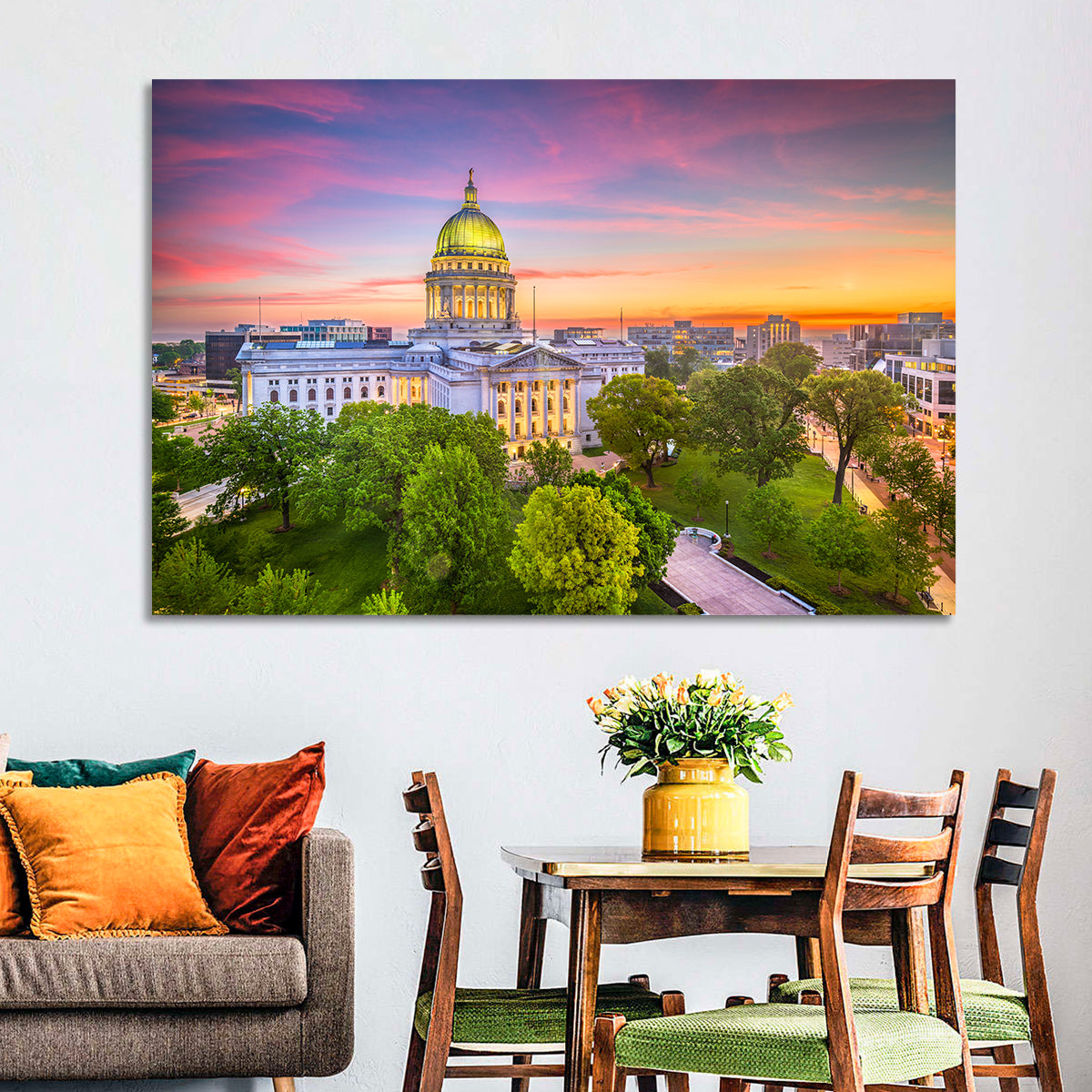 Madison State Capitol at Dusk Wall Art