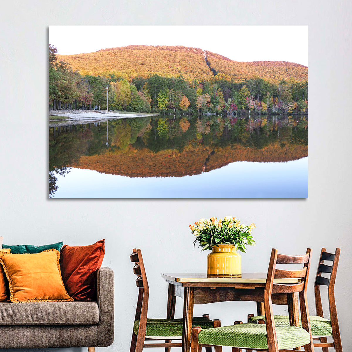 Cheaha State Park Lake Reflection Wall Art in a room, landscape