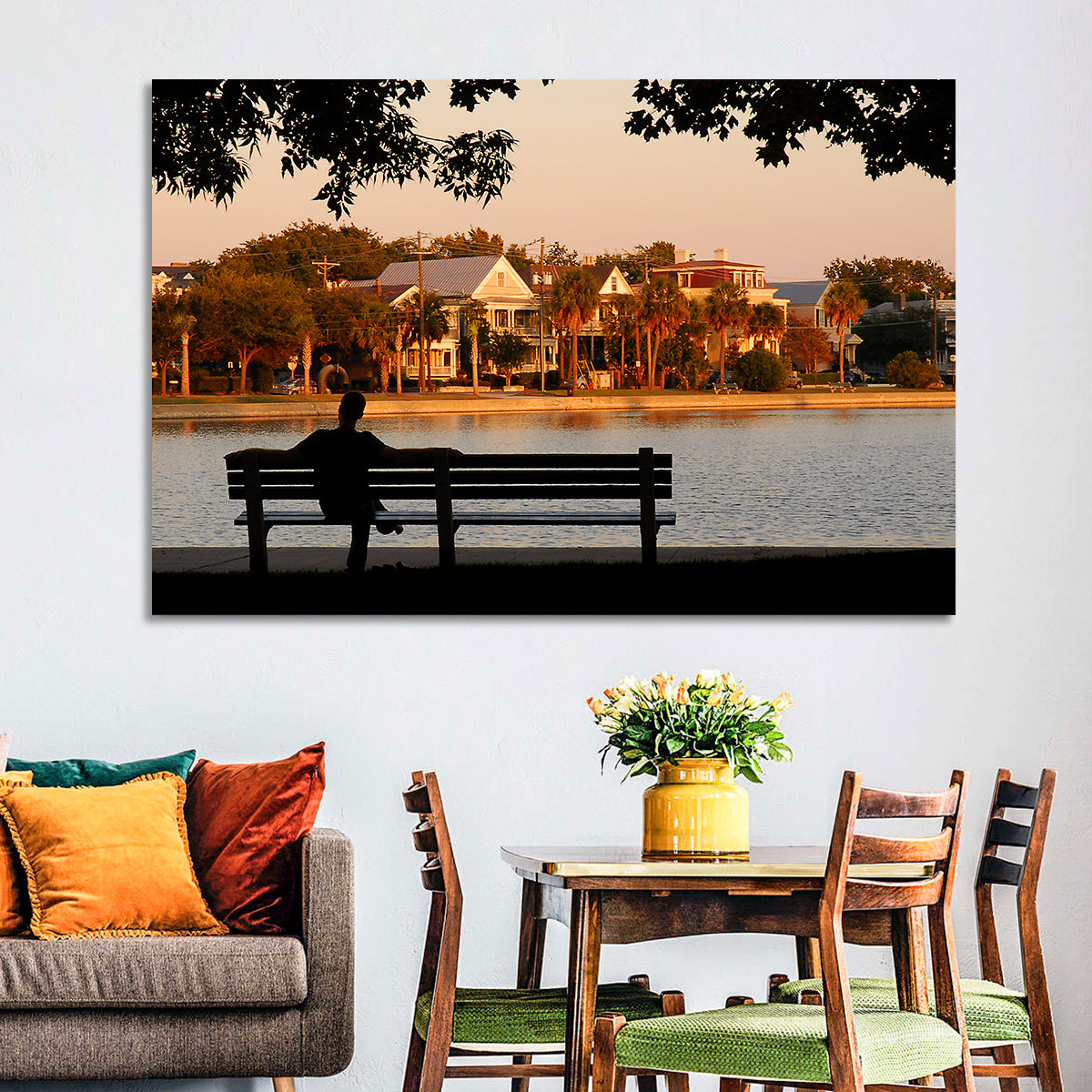 Colonial Lake, Charleston Wall Art in a room, landscape