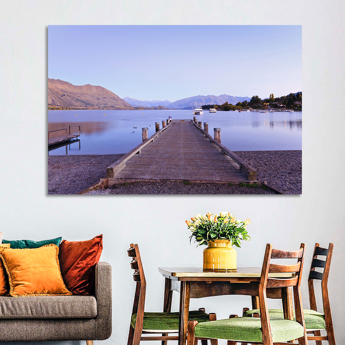 Wanaka Pier at Twilight Wall Art in a room, landscape