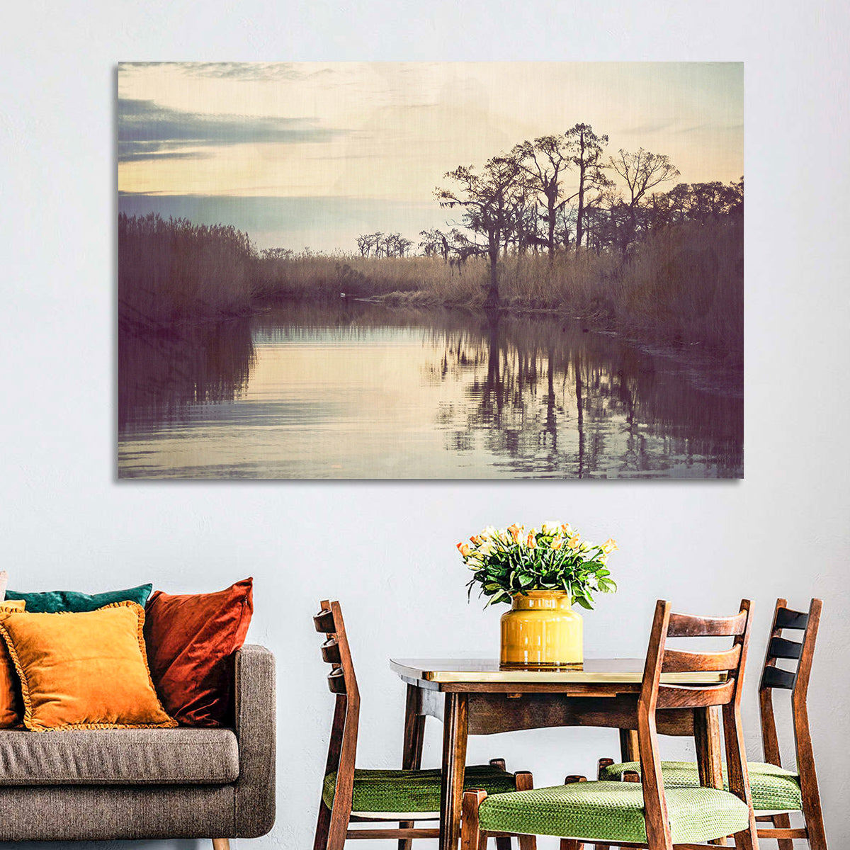 Louisiana Cypress Swamp at Dusk Wall Art