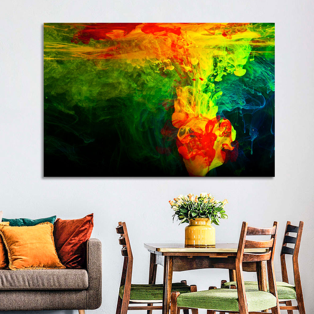 Dynamic Ink Plumes Abstract Wall Art