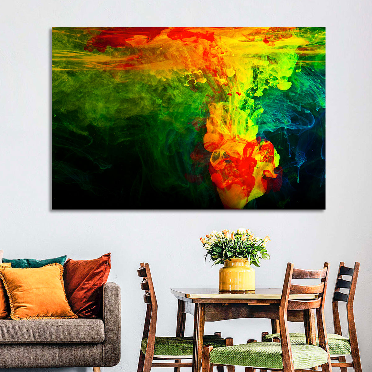 Dynamic Ink Plumes Abstract Wall Art
