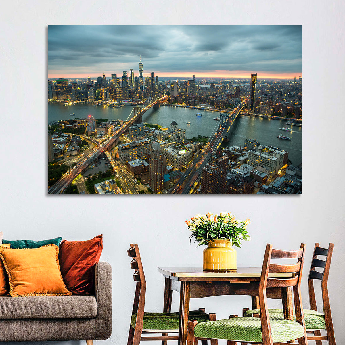New York Twilight Cityscape Wall Art