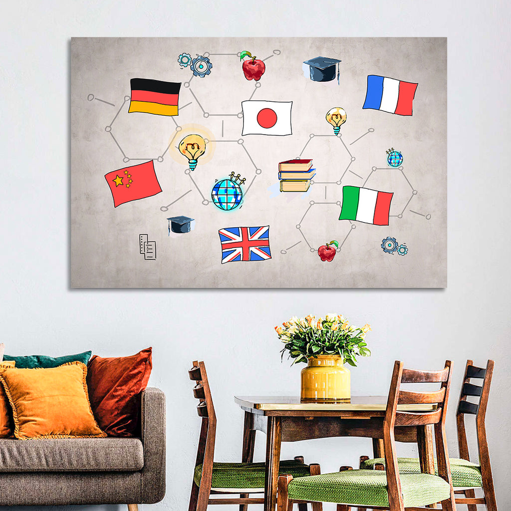 Global Flags Network Wall Art