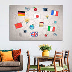 Global Flags Network Wall Art