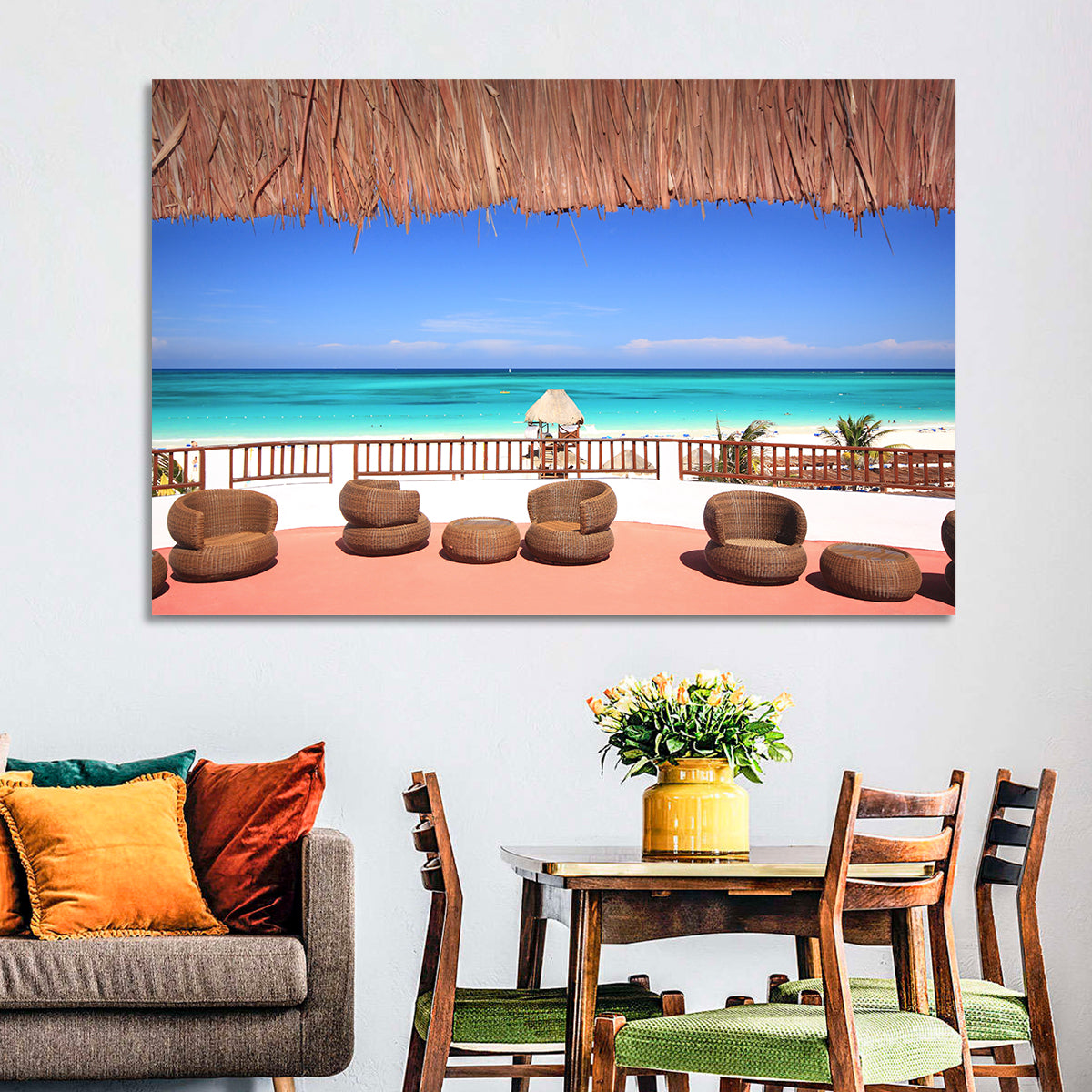 Beach Resort Balcony View Wall Art in a room, landscape