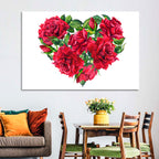 Watercolor Rose Heart Wall Art