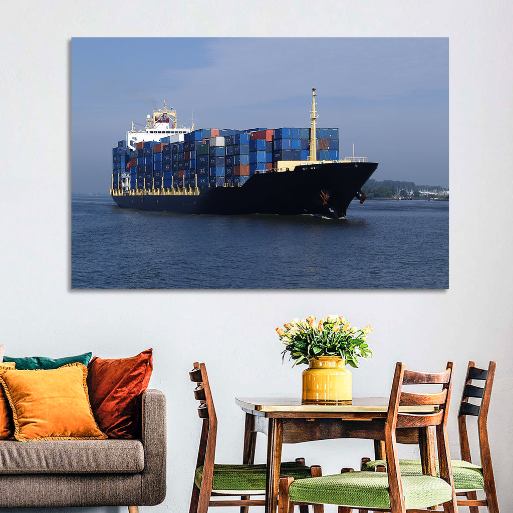 Container Ship in Motion Wall Art