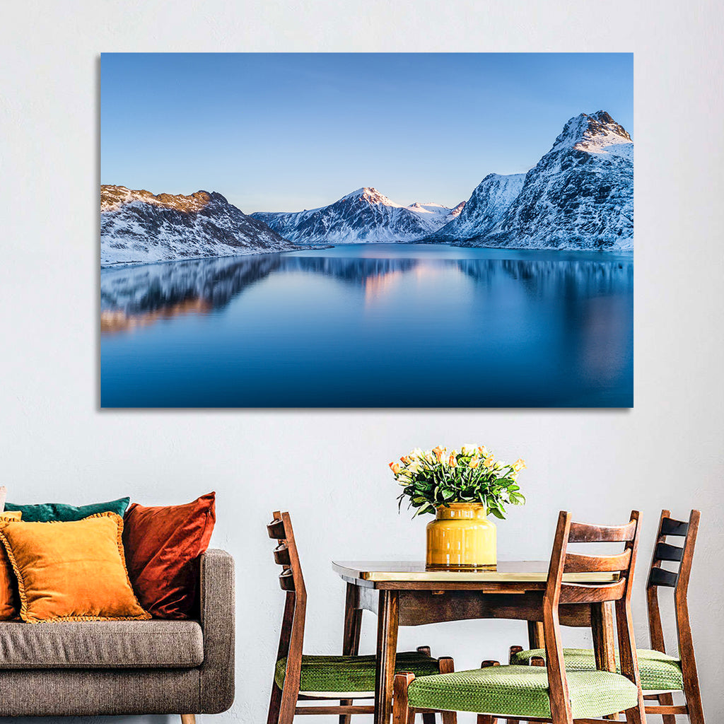 Snowy Lofoten Reflection Wall Art
