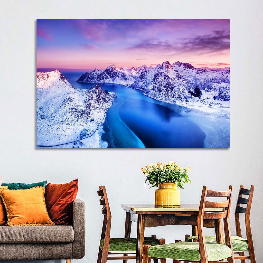 Flakstadpollen Fjord at Sunset Wall Art