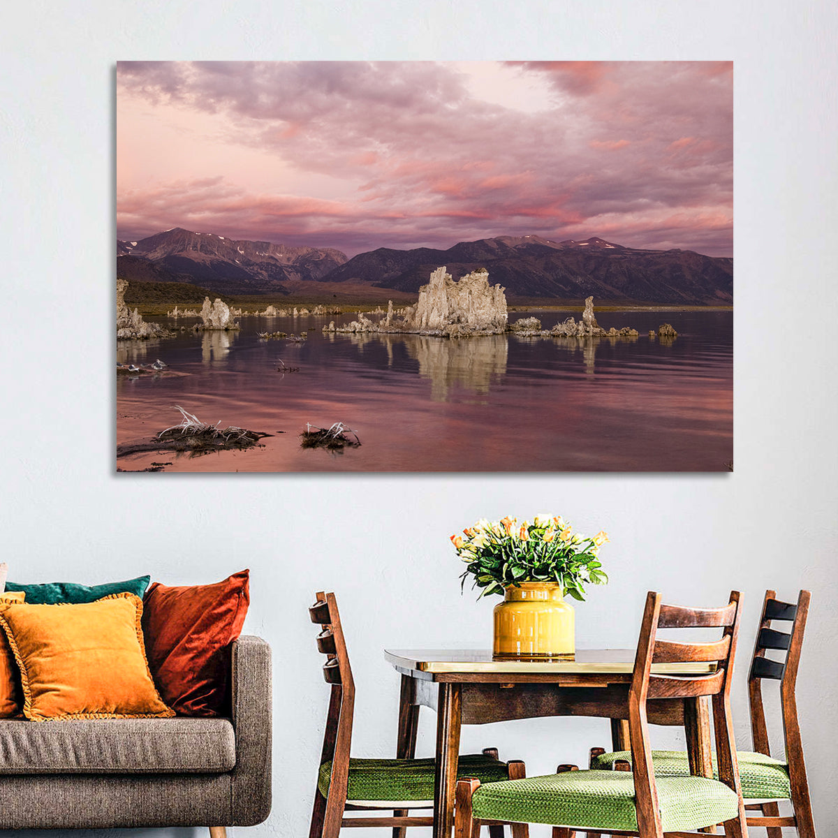 Mono Lake Sunset, Owens Valley Wall Art in a room, landscape