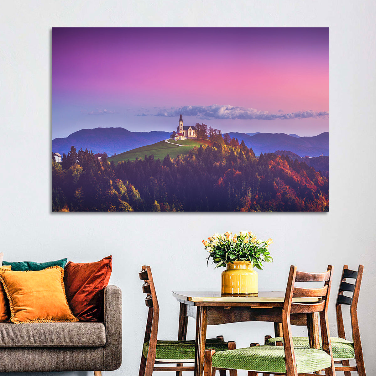Saint Leonard Hilltop Church Wall Art in a room, landscape