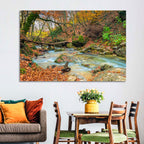 Mossy Footbridge in Autumn Forest Wall Art