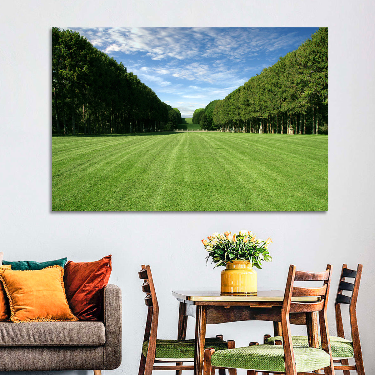 Tree-lined Manicured Lawn Wall Art