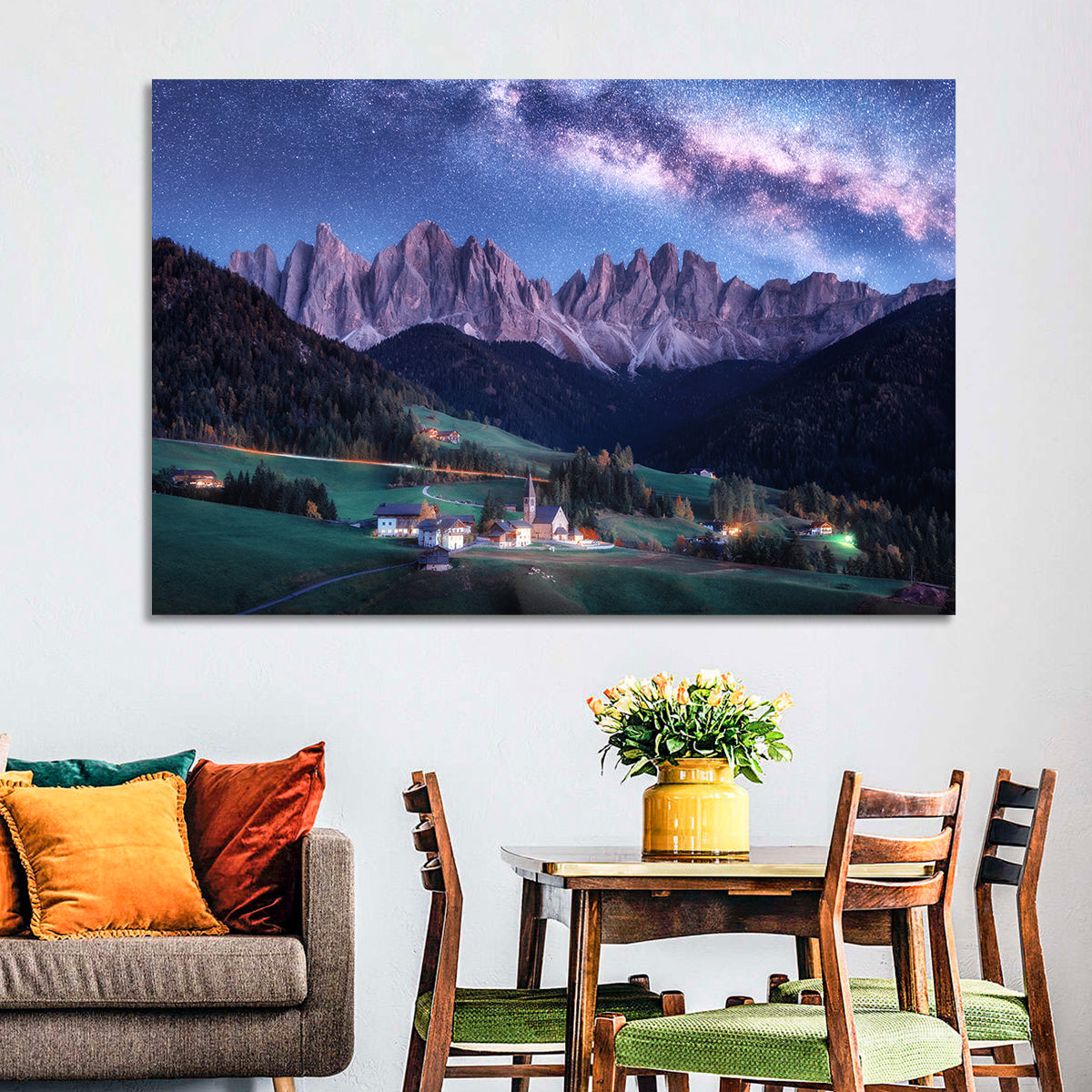 Santa Maddalena Night Sky Wall Art in a room, landscape