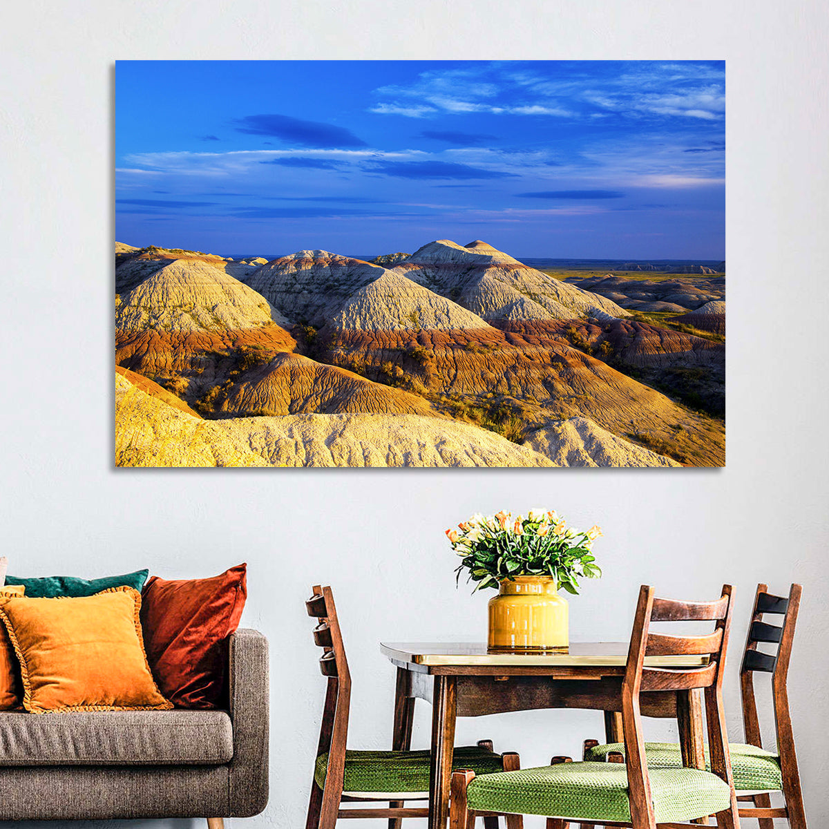 Badlands National Park Golden Hour Wall Art in a room, landscape
