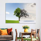 Summer to Winter Split Tree Wall Art