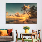 Golden Hour Palm Beach Sunset Wall Art