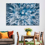 Aerial Snowy Evergreen Canopy Wall Art