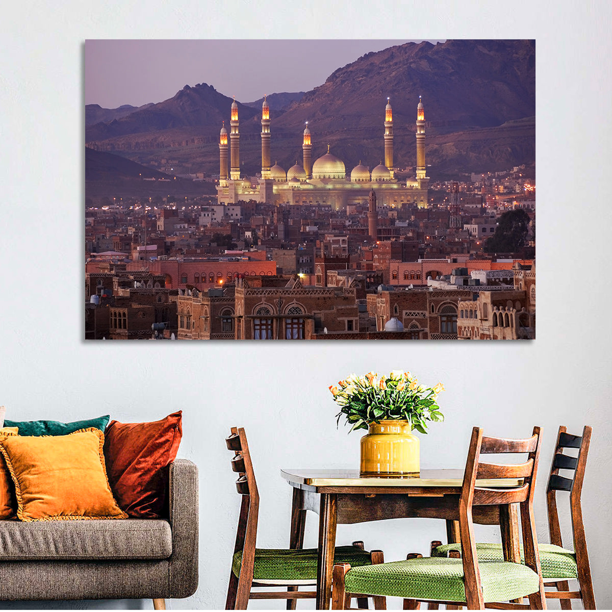 Al-saleh Mosque at Dusk Wall Art