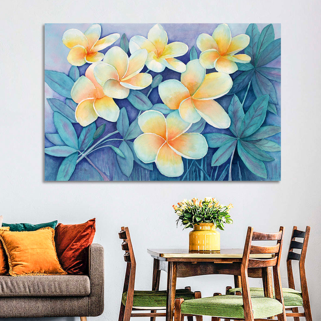 Watercolor Frangipani Cluster Wall Art