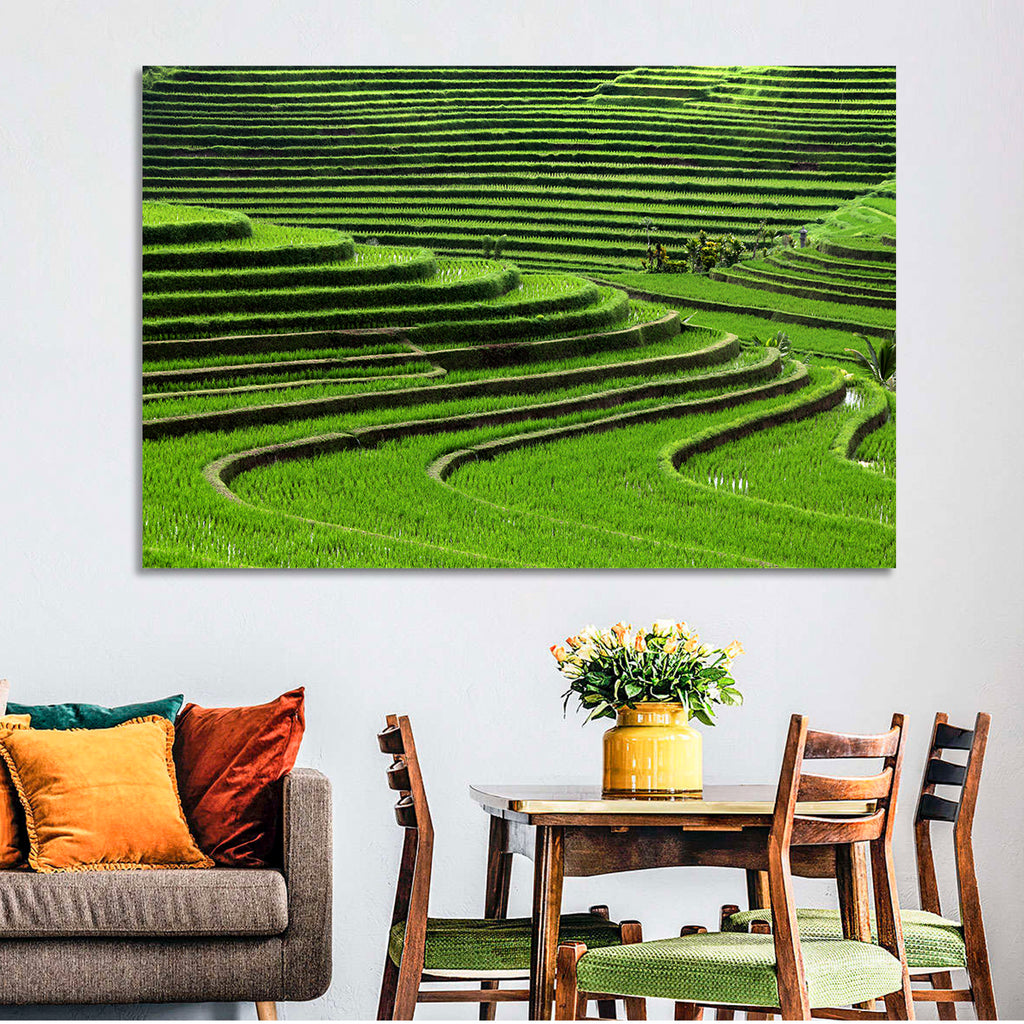 Lush Rice Terraces Wall Art
