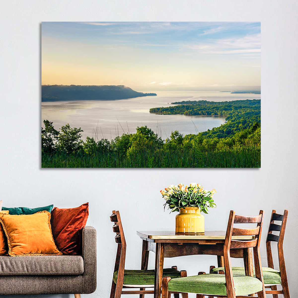Mississippi River and Lake Pepin Wall Art in a room, landscape
