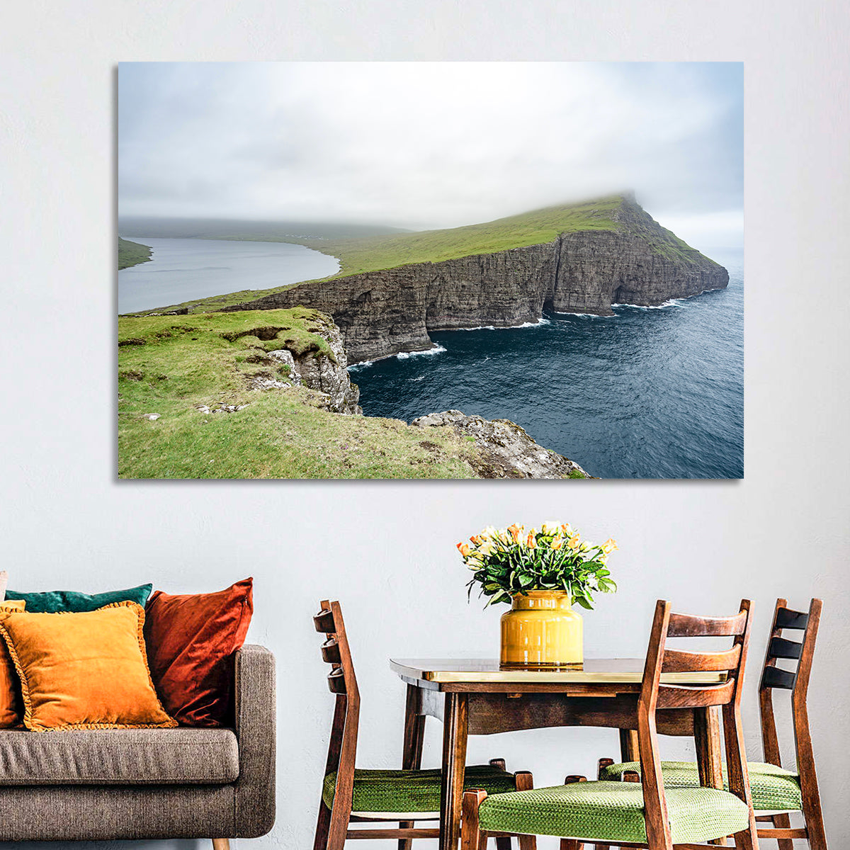 Tralanipan Cliffs Wall Art in a room, landscape