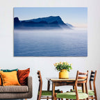 Misty Coastal Cliffs and Mountain Layers Wall Art
