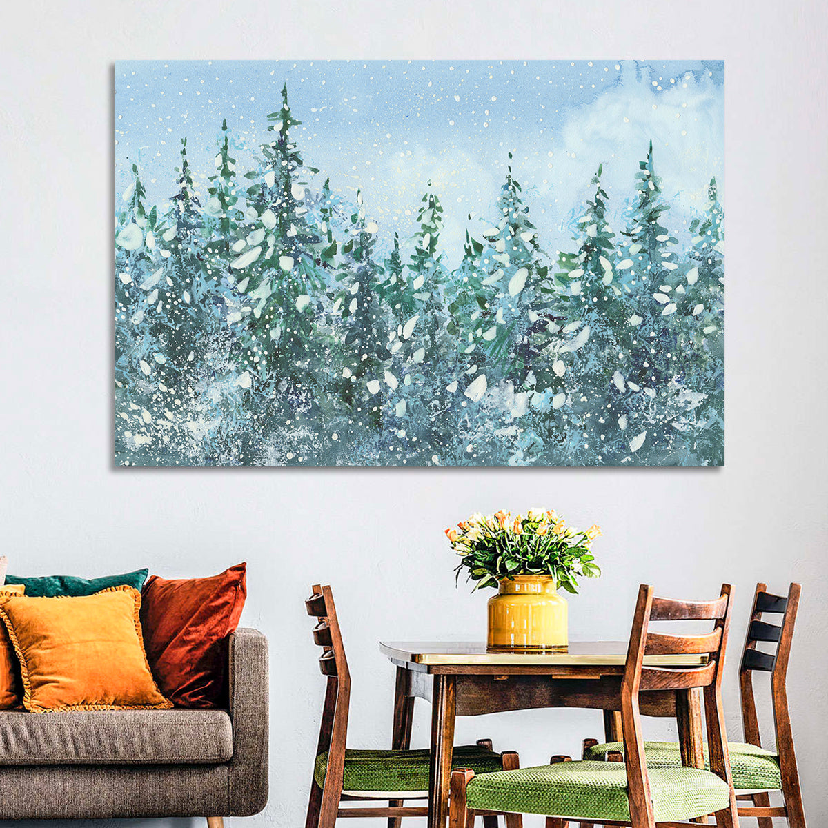 Snowy Spruce Forest Wall Art