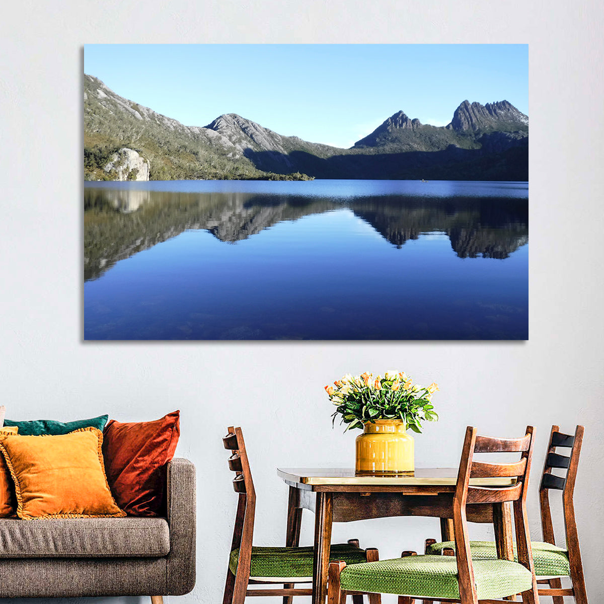 Dove Lake, Cradle Mountain Wall Art in a room, landscape