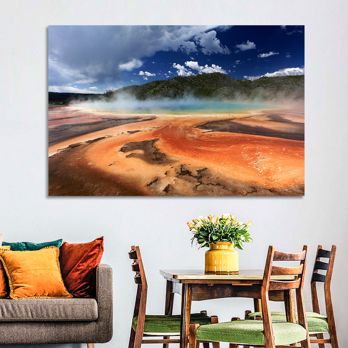 Grand Prismatic Spring, Yellowstone Wall Art in a room, landscape