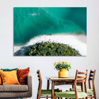 Clam Beach Aerial View Wall Art