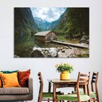 Cabin on Lake Obersee Wall Art
