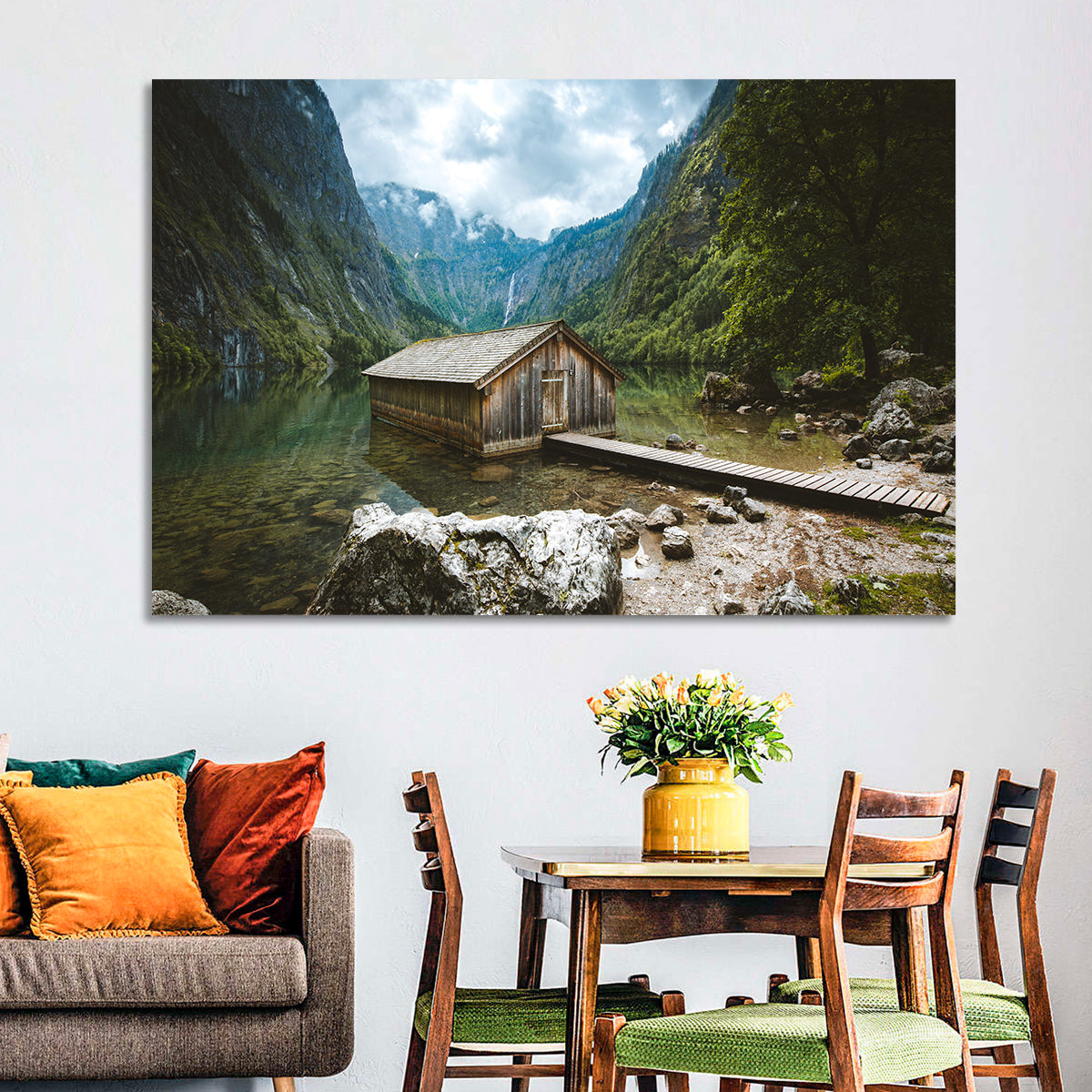Cabin on Lake Obersee Wall Art