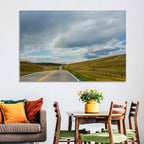 Montana Road Through Golden Hills Wall Art