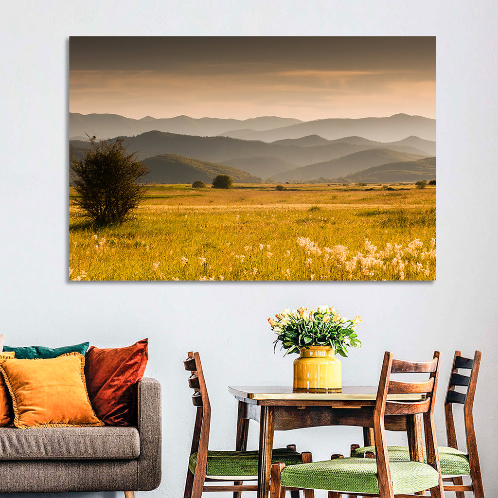 Golden Hour Countryside Hills Wall Art