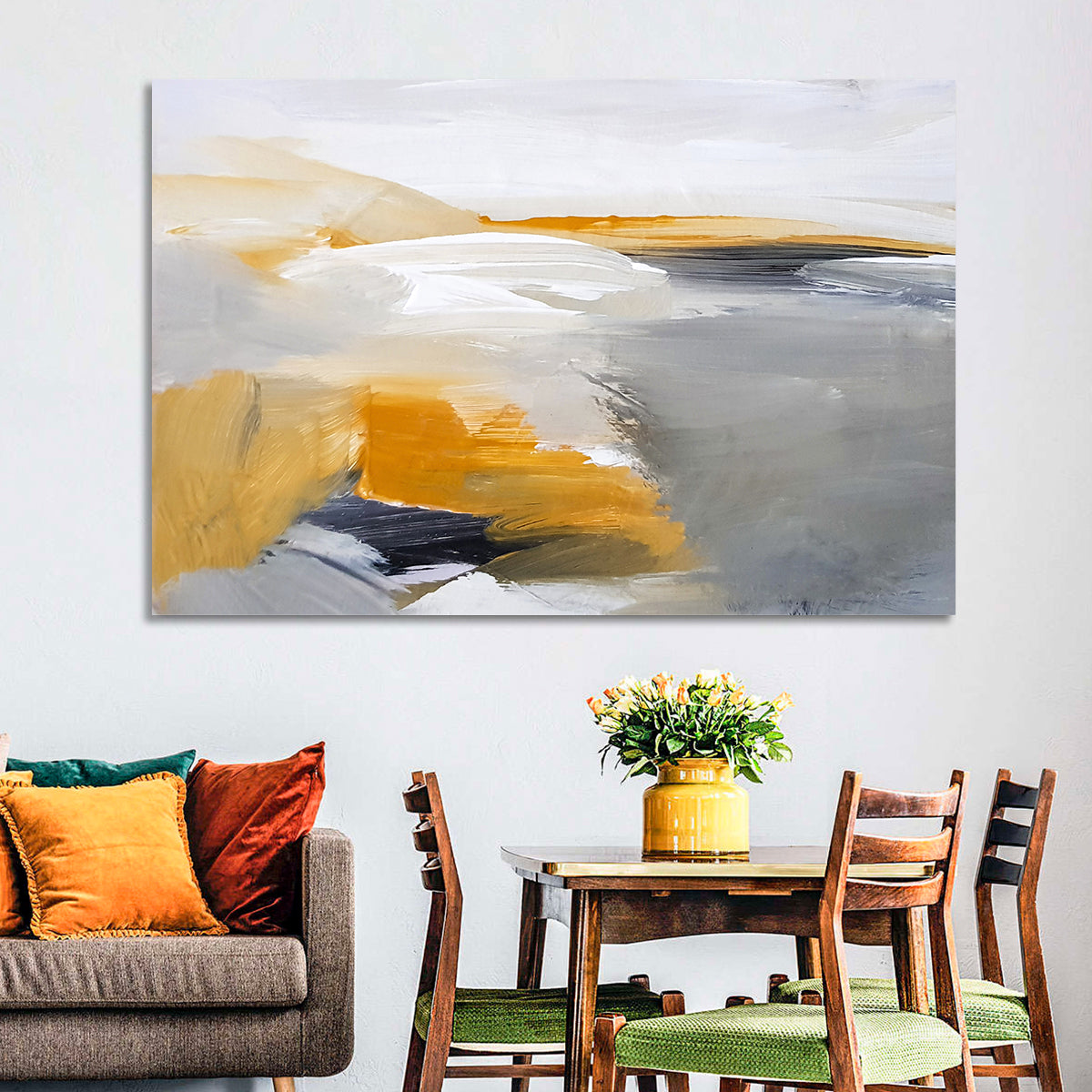 White Coastal Abstract Landscape Wall Art