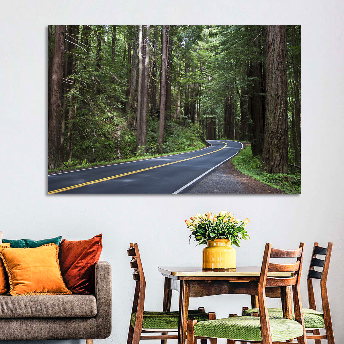 Winding Redwood Forest Road Wall Art