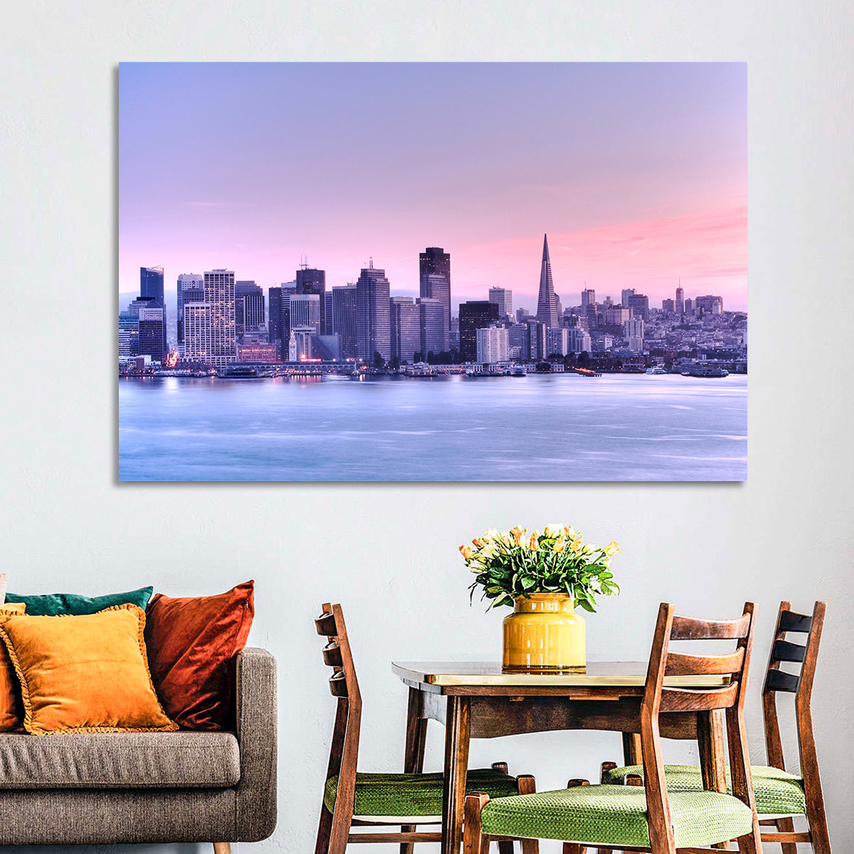 San Francisco Skyline at Lavender Dusk Wall Art