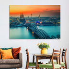 Hohenzollern Bridge at Dusk Wall Art