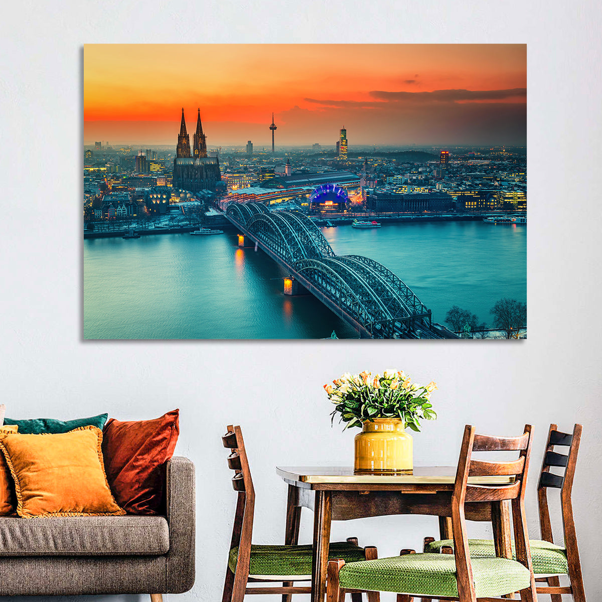 Hohenzollern Bridge at Dusk Wall Art